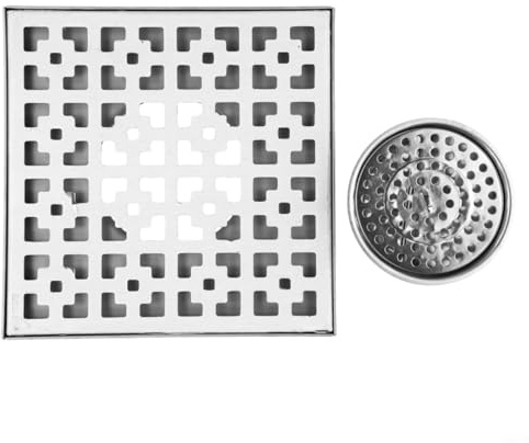 Drenaje cuadrado de acero inoxidable 304 con filtro de pelo y núcleo de gravedad para baño o cocina, antiolores y prevención de plagas, drenaje rápido de agua