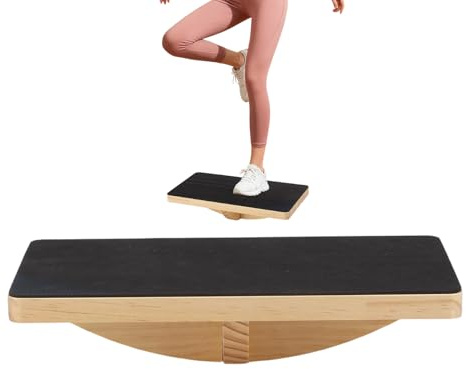 Tavola oscillante, antiscivolo, portatile, in legno, per adulti, per allenare l'equilibrio, per centrale, uomini, principianti, yoga, pilates, riabilitazione a casa o