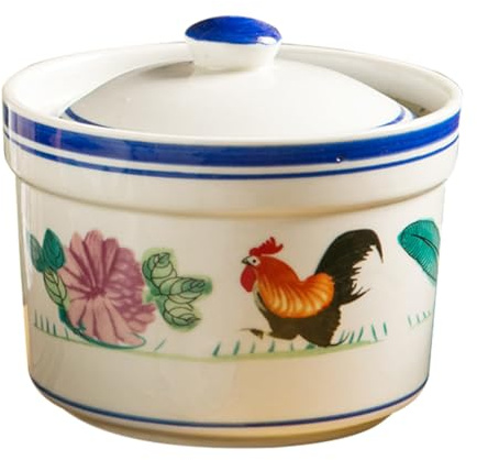 SHOWERORO Taza de Cerámica para Estofado 4.5 Pulgadas con Tapa, Cuenco para Sopa y Postre, Vajilla de Cocina Ecológica, Adecuado para Restaurante y Uso Doméstico