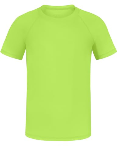 WISMBOX UV Shirt Kinder Kurzarm Badeshirt, UPF 50+ Jungen Schwimmshirt, Schnelltrocknend Rashguard Top für Schwimmen Wassersport
