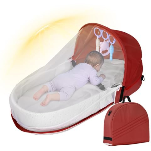 Barnresesäng En Andningsbar, Hopfällbar Och Lättviktig Sovbädd | Babynest-resesäng Passar för sängkanten, tupplurar, golvet, dagis, soffan, campingen, flygplanet, bilen och