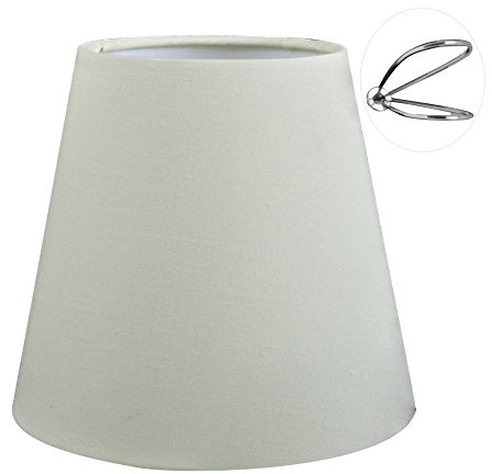 Eastlion 5.5 Clip en Tela Pantalla de Lámpara de Araña Pantalla de Lámpara de Mesa Pequeña,Beige