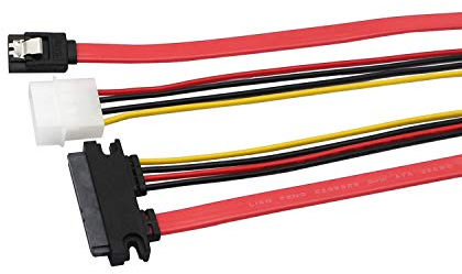 Câble combiné de données et d'alimentation ATA SATA 22 Broches, Câble de données ATA série 22 Broches SATA à 7 Broches +câble d'alimentation IDE 4 Broches LP4 40 cm