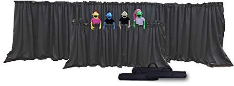 LARGE Puppet Stage w/Wings - DLX 2 Tier Professional Tripod Puppet Theater Stage