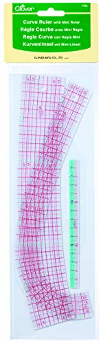 Clover Gebogenes Lineal CL7704, Kunststoff, Colourful, One Size