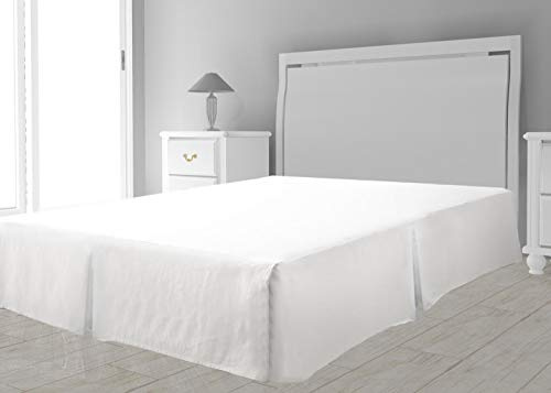 Intemporel Cache sommier Microfibre, Polyester, Blanc, 140x190 cm