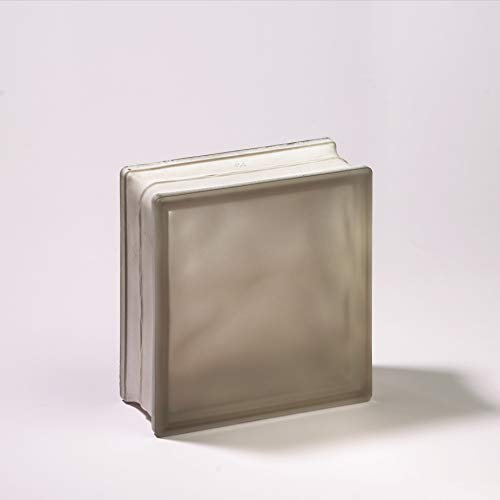Bloque de Cristal Lux Glass Bronce Ondulado Satiinado 2 caras | cm 19x19x8 | Unidad de venta 1 caja de 6 pzas