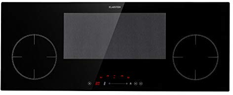 Klarstein Placa Induccion Eléctrica 7000W, Vitrocerámica de 4 Fuegos, Placas de Cocción de Sobremesa, Control Táctil, para Cocinar