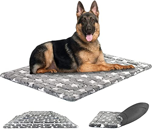 SuperKissen24. Hundematte, Katzenmatte - Reversibel Hundebett für Mittlere/Grosse Hund - Bett für Hunde und Katze - Katzenbett - Flauschig Hundedecke - Waschbar Hundematratze - 120x80 cm Sterne