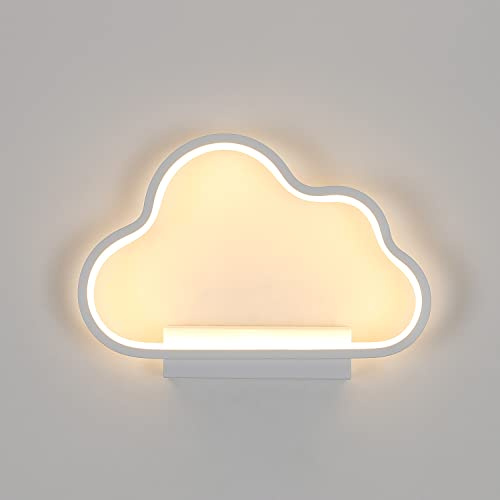 Goeco Aplique Pared Interior Led, Blanco Lámpara de Pared Infantil de Aluminio, 20W Lamparas Para Pared del Pasillo, 3000K Aplique Led Interior Pared para Pasillo, Dormitorio, Salón, Estudio, Oficina