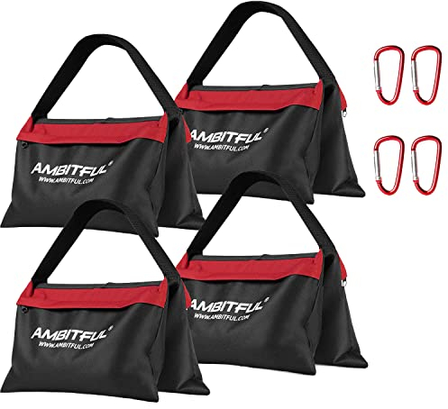 AMBITFUL 4 x Heavy Duty Sand Bag Photography Studio Video Stage Film Sandbag Saddlebag for Light Stands Boom Arms Tripods Pack of 4