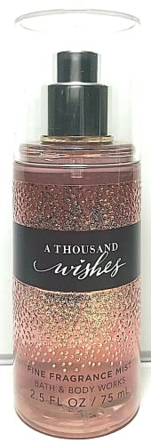 Bath & Body Works Bath and Body Works Fine Fragrance Mist Travel Size Mini Purse Spray 2.5 Ounce (A Thousand Wishes), 2.50 Fl Oz (Pack of 1)