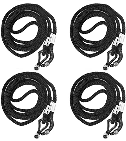 SZCXDKJ 4 Pièces Cordon Lunettes, Nylon Noir Chaînes à Lunettes, Lunettes Chaîne Lanière, Sangle de Lunettes Réglable Chaîne de Lunettes Universelle pour Femmes Hommes