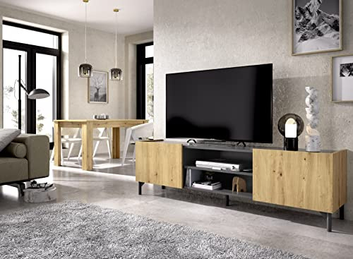 DEKIT GRUPO RIMOBEL Pack Salón Comedor Completo, Melamina, Nordic y Grafito