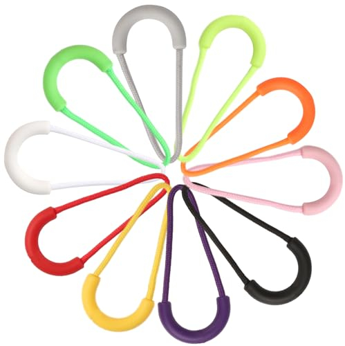 50 Stück Reißverschluss Anhänger, 10 Farben Reißverschluss Verlängerung Zipper Pulls, Nylon Anti-Rutsch Reissverschlussgriff Ersatz Zipper zum Einfädeln für Rucksack Sportswear, Sportbekleidung
