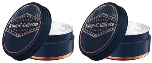 King C. Gillette Baume Barbe Homme, Douce Infusé Au Beurre De Cacao Nutritif, À L’Huile D’Argan Et Au Beurre De Karité, 100 ml (Lot de 2)