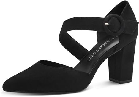 MARCO TOZZI Damen Pumps Spitz mit Schließe, Schwarz (Black), 39 EU