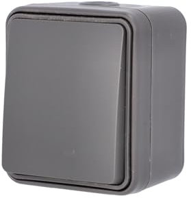 UNITEC Interrupteur AP/FR Aqua - Montage en saillie - Convient pour pièces humides - IP54 - Pour intérieur et extérieur - Anthracite - 1 pièce