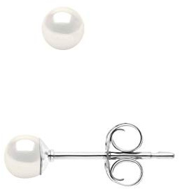 PEARLS & COLORS - Genuine Freshwater Cultured Pearl Stud Earrings - Natural White - AAA+ Quality - White Gold - Women's Jewelry