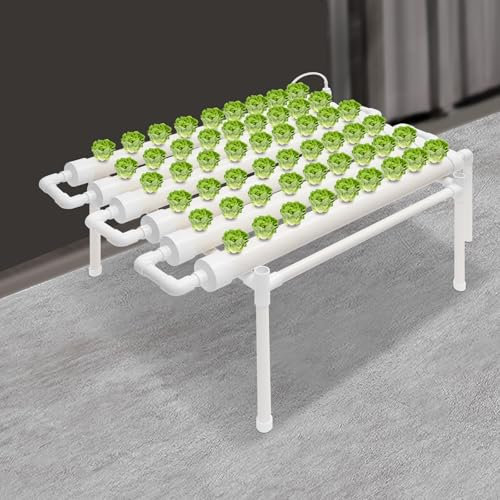 ARBGO Sistema hidropónico, 6 tubos, sistemas de cultivo de plantas sin tierra, kit de cultivo hidropónico con tubo hidropónico de PVC para sistemas de cultivo de plantas sin tierra, para verduras,