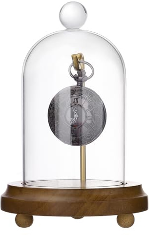 PH PandaHall Campana de cristal transparente de 11.4 x 16.8 cm, vitrina de cristal transparente con base de madera maciza para bodas, globos de nieve, flores, plantas, decoración del hogar