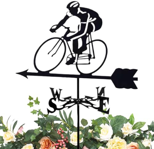 weathervaness - Paleta meteorológica para el jardín | Paleta meteorológica | Paleta meteorológica para ciclistas | Weathercock Roof Stake Direction Indicador Decoración para Paddock, Gazebo, Césped