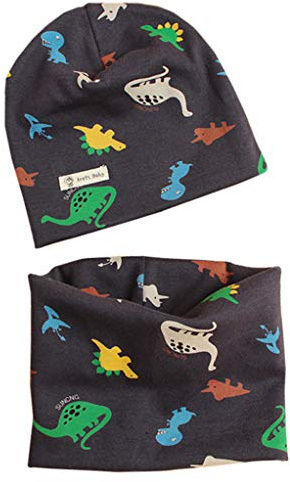 PAADIYA Boomly Autunno e Inverno Carino Morbida Caldo Set di Cappello Sciarpa Berretto in Cotone Scaldacollo Sciarpa per Bambino o-ring Sciarpa Infantile