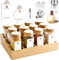 SIAZIH Bambú Organizador Especias, 12 Bottes Especias, Especiero 120 ml con Frascos Especiarias, Especiero Cocina Apto Para Almacenaje