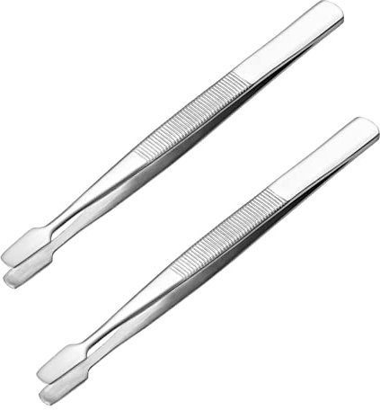 2 Piezas Pinzas de Sello Herramientas de Recolección de Sellos de Filatelia Estilo de Paleta de Acero Inoxidable Pinzas Antideslizantes para Manipular Sellos Pegatinas