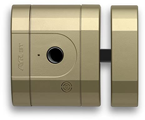 Cerradura electrónica invisible de alta seguridad int_LOCK BT. Acabado latón mate.