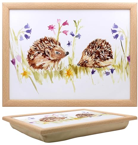 Tamersgifts Cushioned Laptrays Lap Tray TV Dinner Bean Bag Padded Cushion Gift (Hedgehog Laptray)