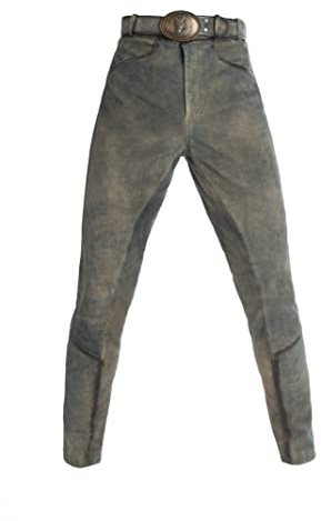 F&S Luxurious RIDINGWEAR Exklusive Reithose Lederreithose für Herren aus Ziegenleder, Passform Klassisch (Größe 50, Grau)