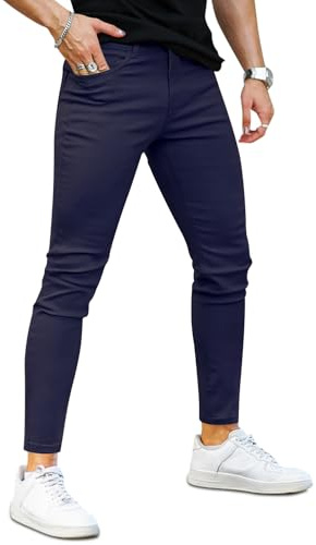 GINGTTO Skinny Mens Jeans Slim Stretch Tapered Leg Denim Trousers | Super Stretchy,Tapered Leg,Suitable for Leisure,Work,Dates