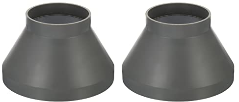 PATIKIL 8 to 4 Duct Reducer Connector, 2 Pack Heating Cooling Ventilation Tube Fire-Resistant Increaser Adapter Pipe Fitting for Vent, Grey 200x110 mm ID