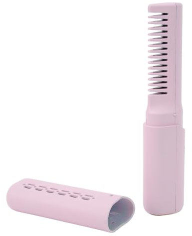 Cepillo Alisador Portátil, Mini Plancha de Pelo Recargable de 2000 MAh, 3 Temperaturas Ajustables, Antiescaldaduras, Calentamiento a Temperatura Constante para el Hogar (PURPLE)