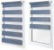 Doppelrollo ohne Bohren – Sichtschutz und Sonnenschutz, Klemmfix – Violett, 90 cm breit (Stoffbreite) x 120 cm hoch (Fensterhöhe) – Duo Rollo für Fenster/Tür, lichtdurchlässig/verdunkelnd