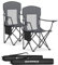 SONGMICS Campingstuhl 2er Set, Klappstuhl Outdoor, Angelstuhl, hohe Rückenlehne, verstellbare Armlehnen, Getränkehalter, klappbar, bis 150 kg belastbar, Camping Garten, schiefergrau GCB028G01