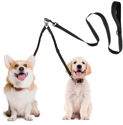 JSTHHTT Doppelte Hundeleine, 360° Tangle-Free Design, Verstellbar, Reflektierend, Für Kleine Mittelgroße Hunde