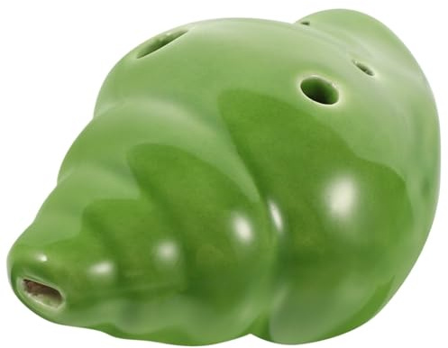 Ocarina 6-håls keramik professionell ocarina trumpetsnäcka form musikinstrument nybörjare övning bärbar vind (grön)