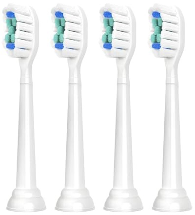 Ersatz-Zahnbürstenköpfe, kompatibel mit Philips HX6920, 4100, 2er-Serie Sonicare Diamond Elektrozahnbürstenköpfen(White-4 Pcs)
