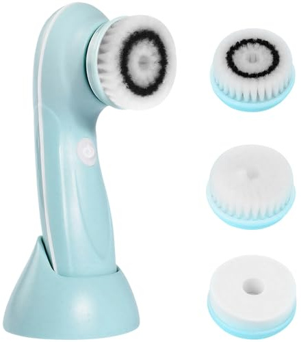 Spazzola per la pulizia del viso 3 in 1, spazzola elettrica per la pulizia del viso con setole, spugna sanitaria per la rimozione del trucco, spazzola esfoliante facciale ricaricabile impermeabile