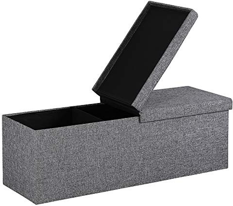 Casaria® Cassapanca Contenitore con Coperchio Pieghevole 115x40x40cm Pouf 131 L Scatola Portaoggetti Panca Box Salvaspazio Sedile Poggiapiedi