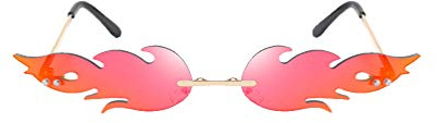 TOYANDONA Lunettes de soleil en forme de flamme - Lunettes de soleil d'été rétro œil de chat - Lunettes de soleil rétro - Petit cadre pour femme et fille -, rouge, 16*14cm