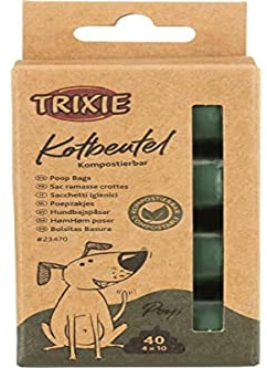 TRIXIE Hundekotbeutel - kompostierbar - 10 Rollen á 10 Blatt - für die täglichen Spaziergänge - waldgrün - 23476