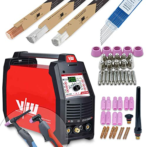 Poste de soudage professionnel Tig AC DC avec 200 Amp - onduleur de poste de soudage à électrodes - Postes de soudage au gaz de protection Kombi Tig - MMA ARC ACDC pulse 230v de Vector Welding