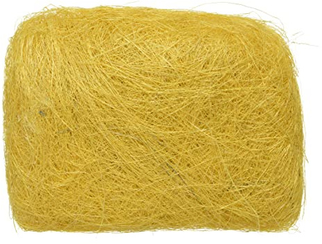 Decorazione in sisal, ca. 14 x 18 cm, erba pasquale decorativa, in fibra di sisal, per fai da te, colore giallo