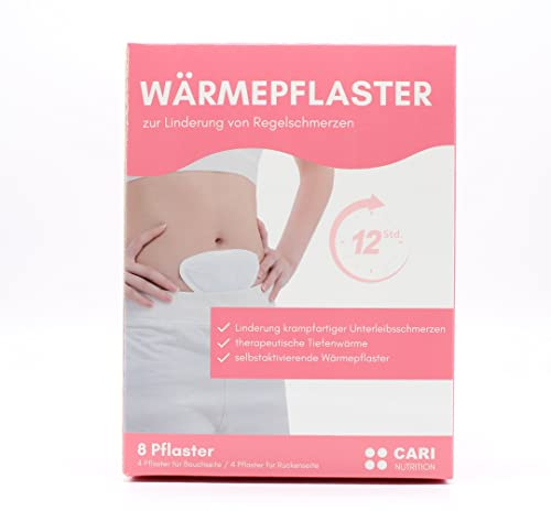 PMS Wärmepflaster zur Linderung von Regelschmerzen - selbstklebened, selbstaktivierend, schmerzlindernd - 8 Stück - 12h Tiefenwärme