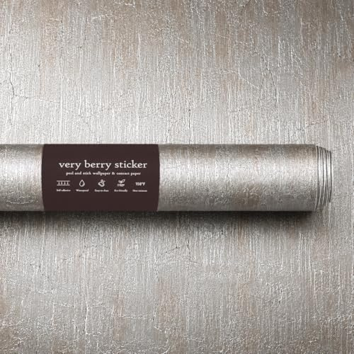 Very Berry Sticker Silver Peel and Stick Wallpaper (15.7 x 118, 1 Pack)