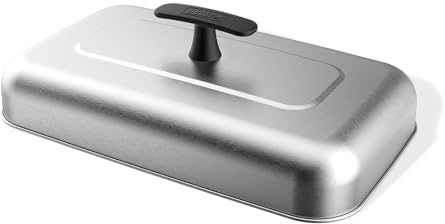 Weber smältkupol – grillhuva för grillplattor – planchas (34 x 26 cm), perfekt för smältning av ost för hamburgare, ångkokning, för jämn värmefördelning – silver (3400426)