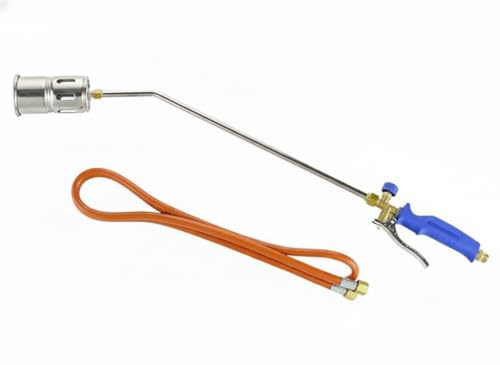 Propane Gas Burner Torch Kit | Heavy Duty Weed Burner Blow Torch with Burner Head, LPG Hose & 4BAR Adjustable Regulator – Ideal for Roofing, Weed Removal & Outdoor Heating | Single Head 2m Hose